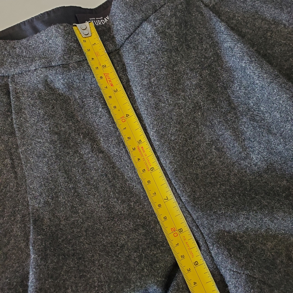 Kate Spade 0 Saturday Pleated Pants Officewear Speckled Dark Grey Wool Trousers - Picture 16 of 16